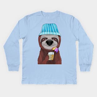 Summer sloth Kids Long Sleeve T-Shirt